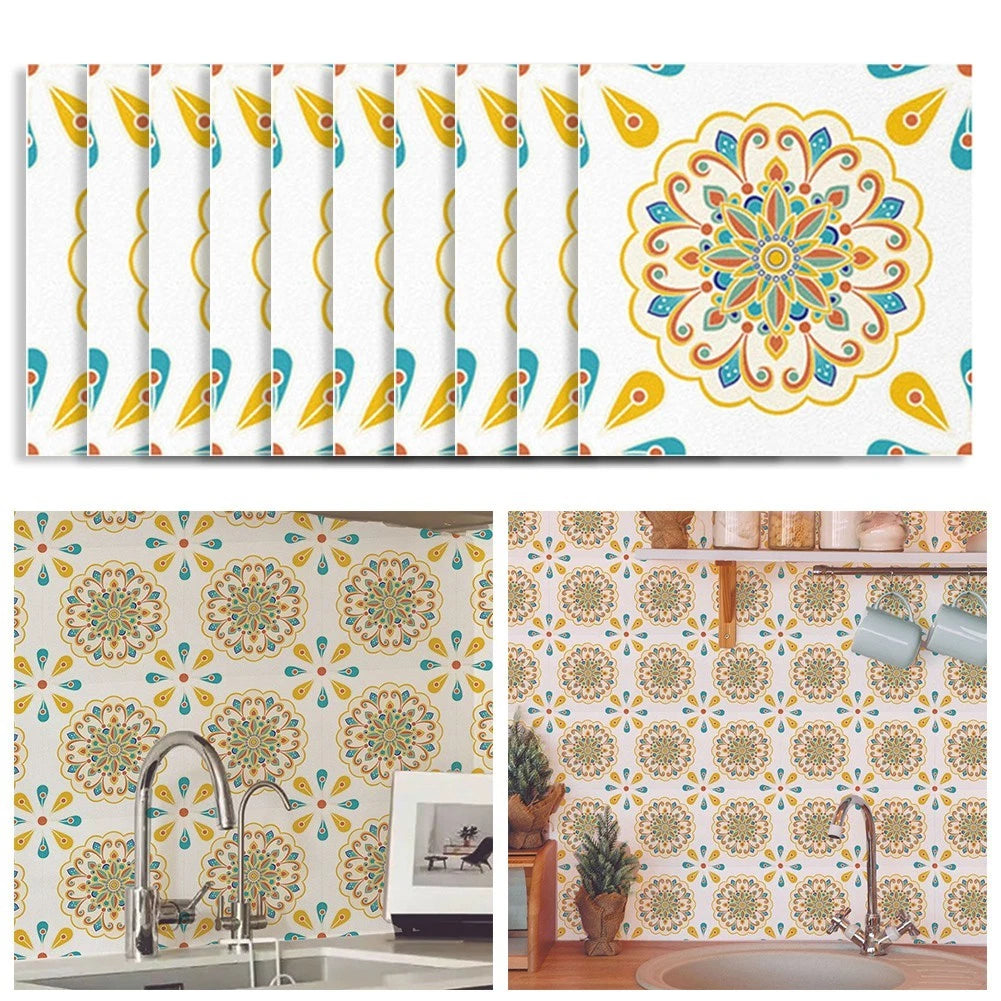 Colorful Tile Stickers for Easy Cleaning and Maintenance
