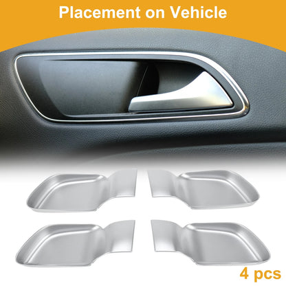 Interior Door Handle Bowl Cover Trim for Hyundai Sonata (2020–2023) Silver Tone