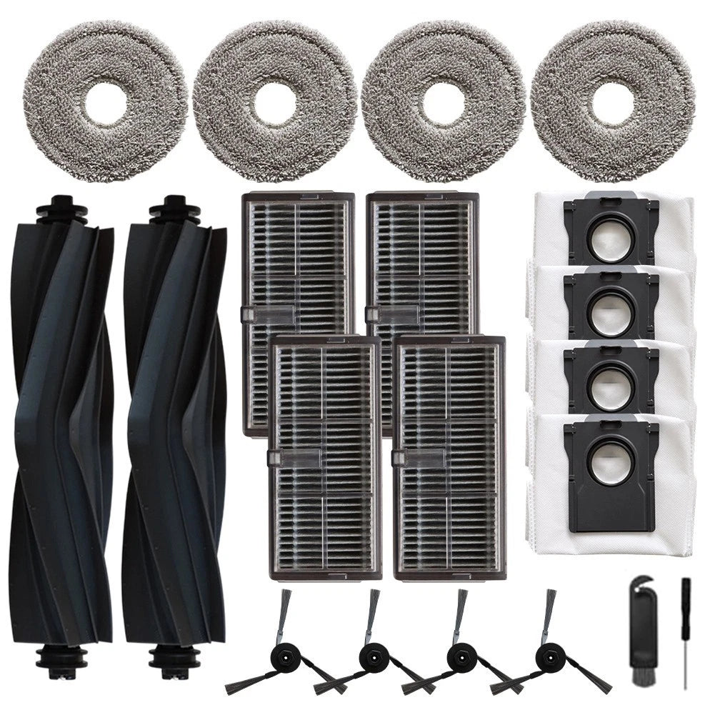 Main Brush and Microfiber Mop Cloth Kit for Robot Vacuum