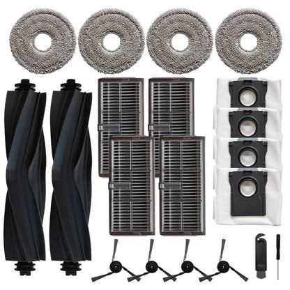 Main Brush and Microfiber Mop Cloth Kit for Robot Vacuum