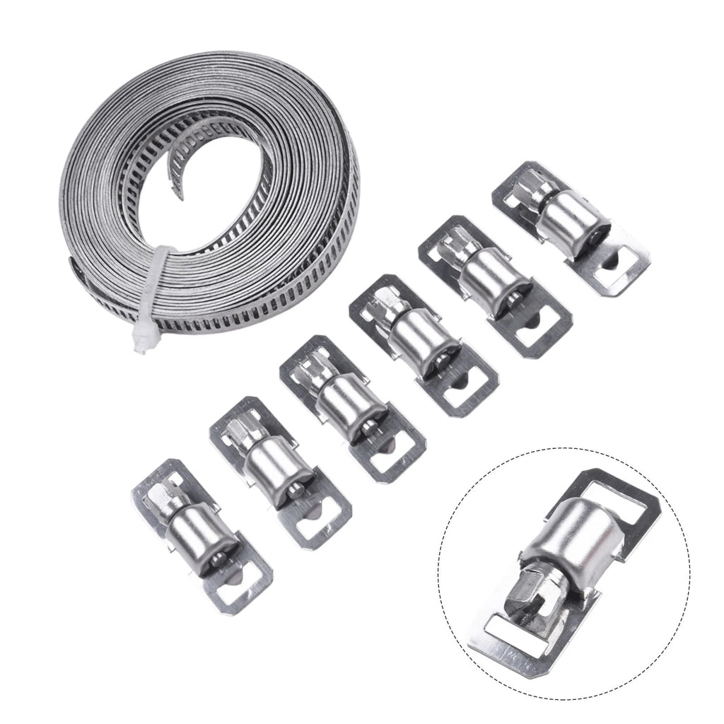 Adjustable Worm Drive Hose Clamp for Universal Use (Stainless Steel)