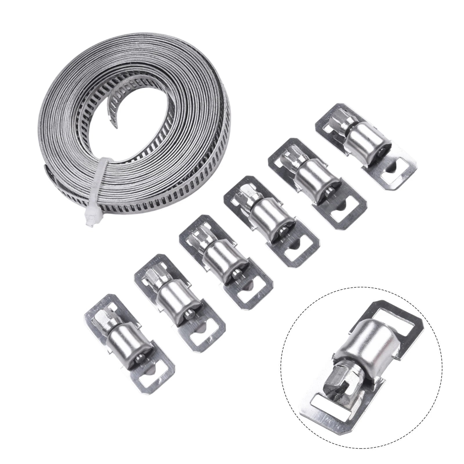 Adjustable Worm Drive Hose Clamp for Universal Use (Stainless Steel)