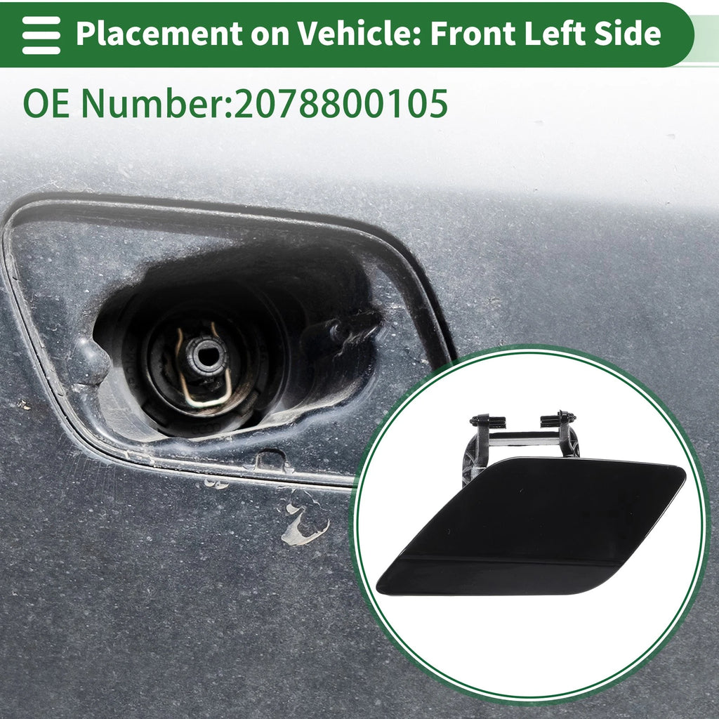 Front Left Headlight Washer Nozzle Cover Cap for Mercedes-Benz Black (2014–2023)