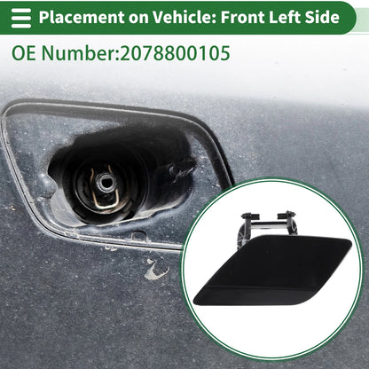 Front Left Headlight Washer Nozzle Cover Cap for Mercedes-Benz Black (2014–2023)