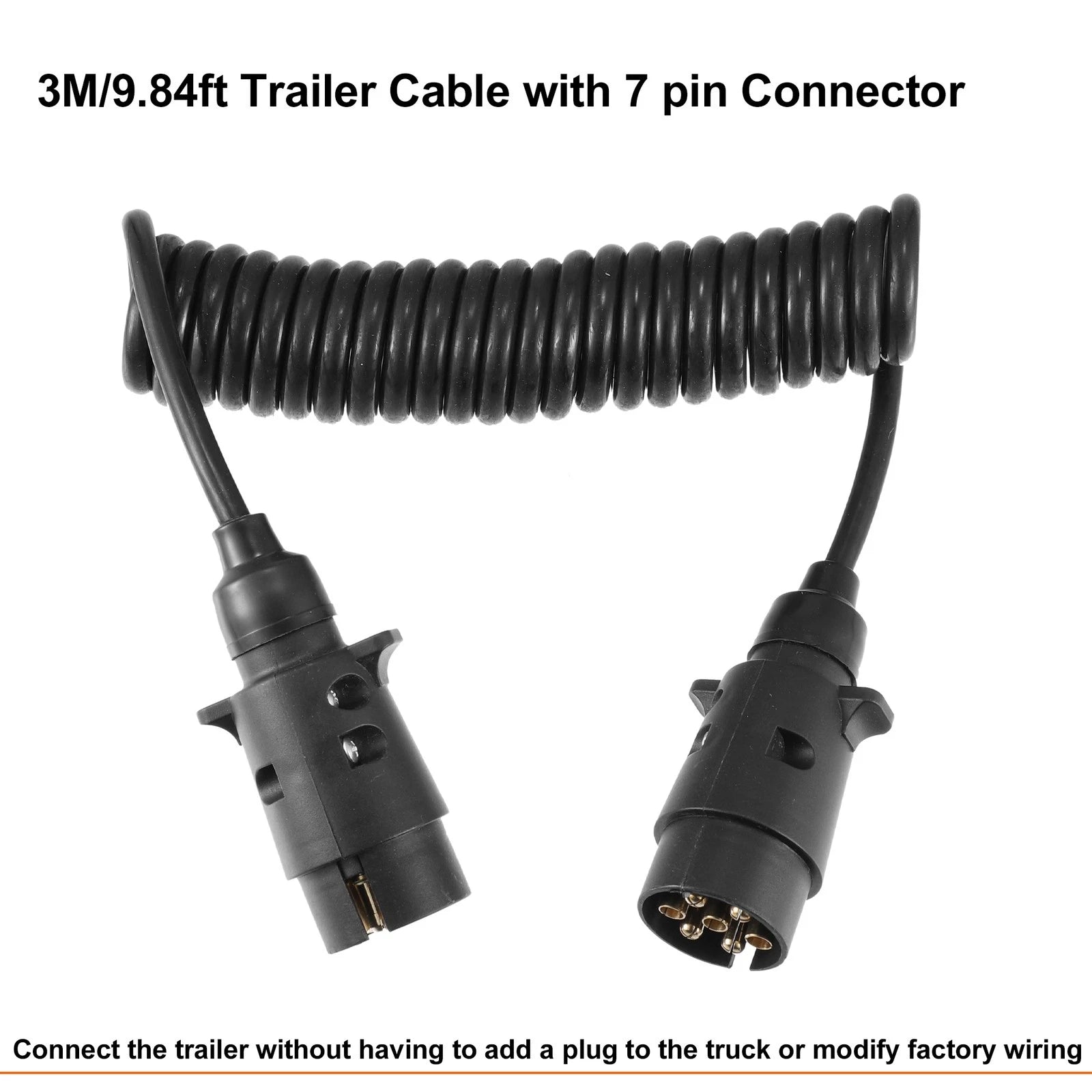 7 Pin Trailer Light Board Extension Cable with Plug for RV (2000–2024)