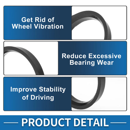 Set of 4 Hub Centric Rings for Car (66.6mm to 58.1mm) Black Polycarbonate