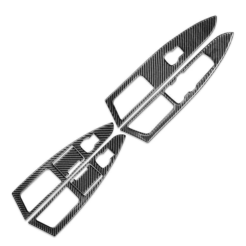 Carbon Fiber Black RHD Window Lift Panel Switch Cover for Ford Mondeo (2013–2017)