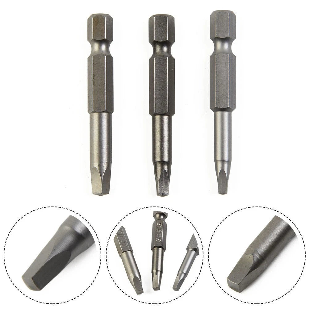 3X Repair Screwdriver Bits for Square Drill (50mm Long)