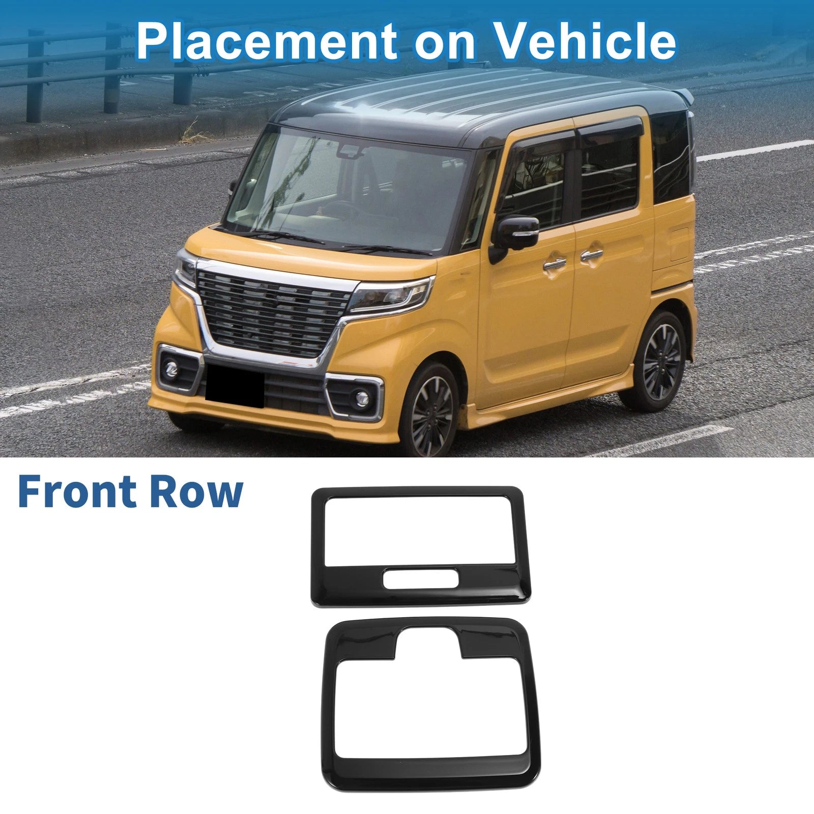 Front Row Light Trim Bezel for Suzuki Spacia Custom (2017–2024) Black