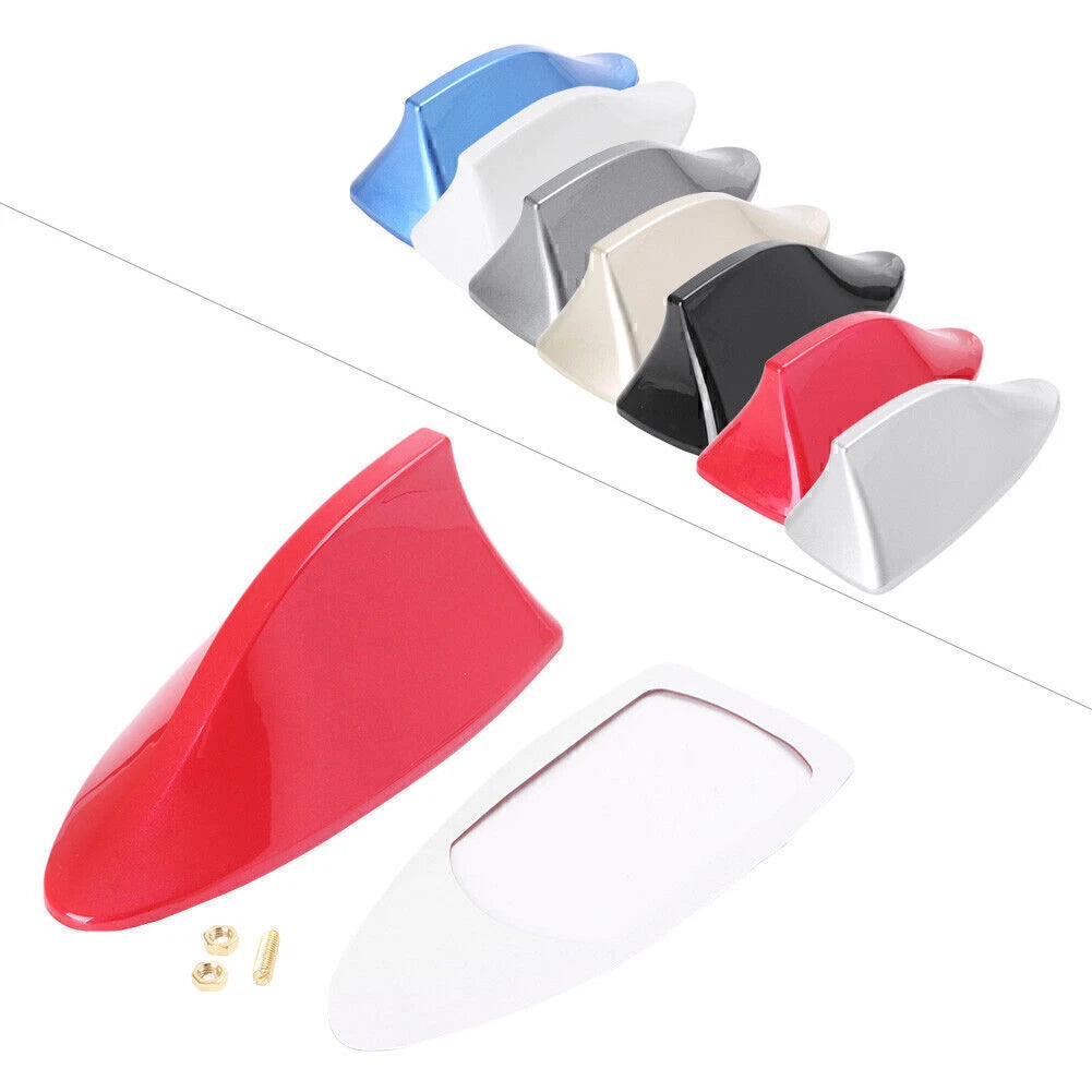 Universal Shark Fin Antenna for Car FM/AM No Drilling Red