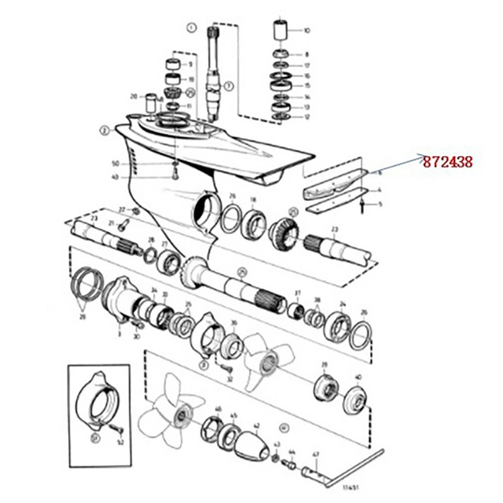 Non-return Valve for Volvo Penta (5.32 Inch Length, 2.2 Inch Width) 872438
