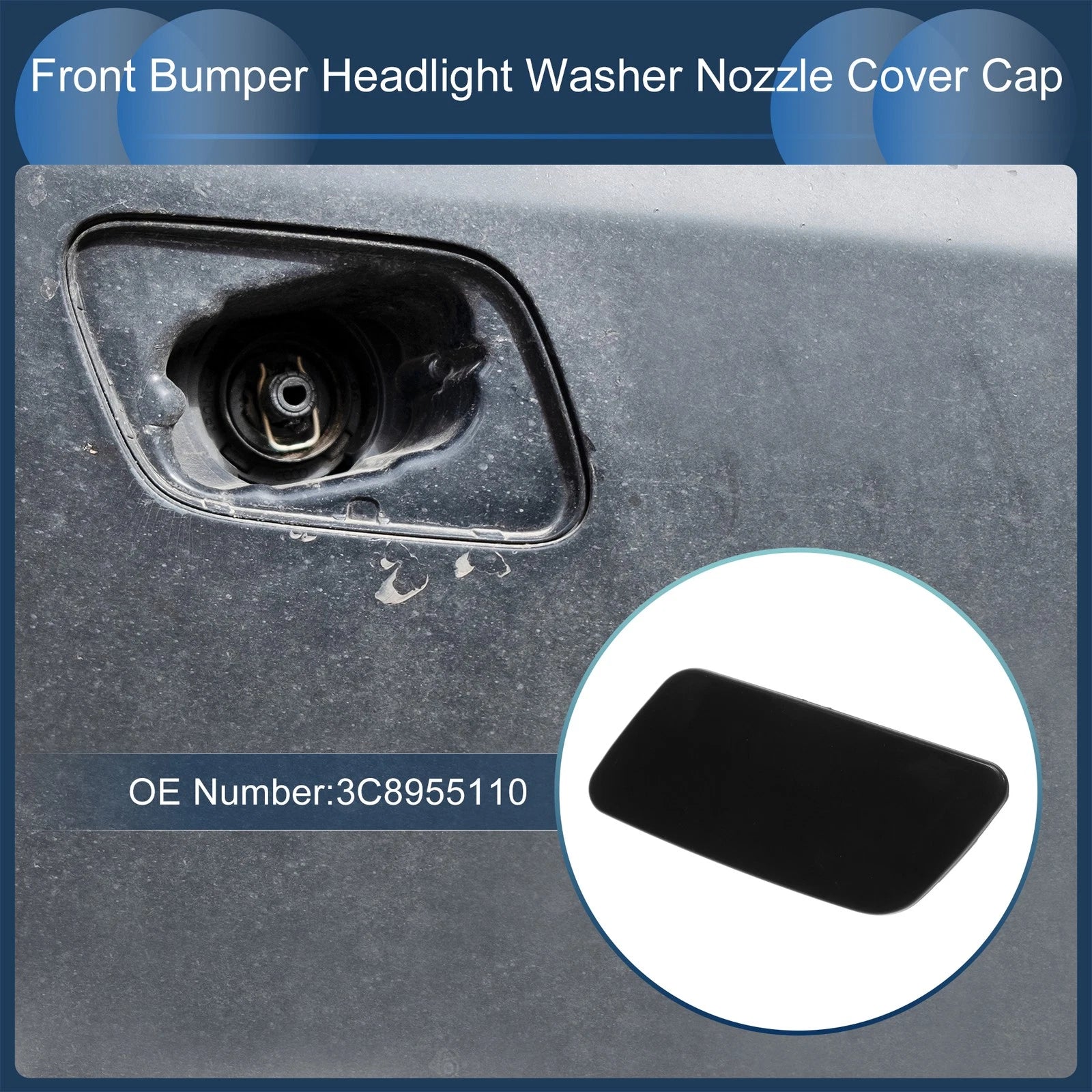 Front Right Washer Nozzle Cover Cap for Volkswagen Passat CC 2008–2012