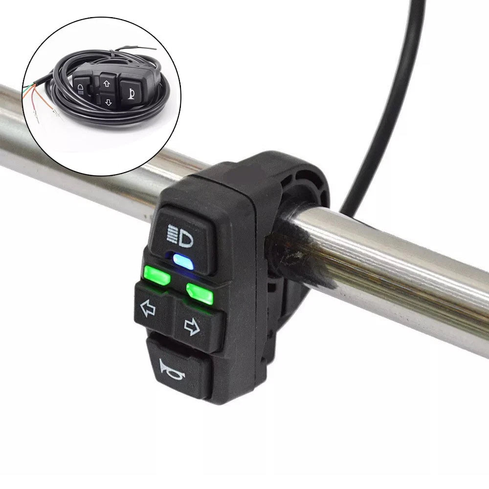 3 in 1 Switch Handlebar Turn Signal Light Horn for Motorcycle Scooter