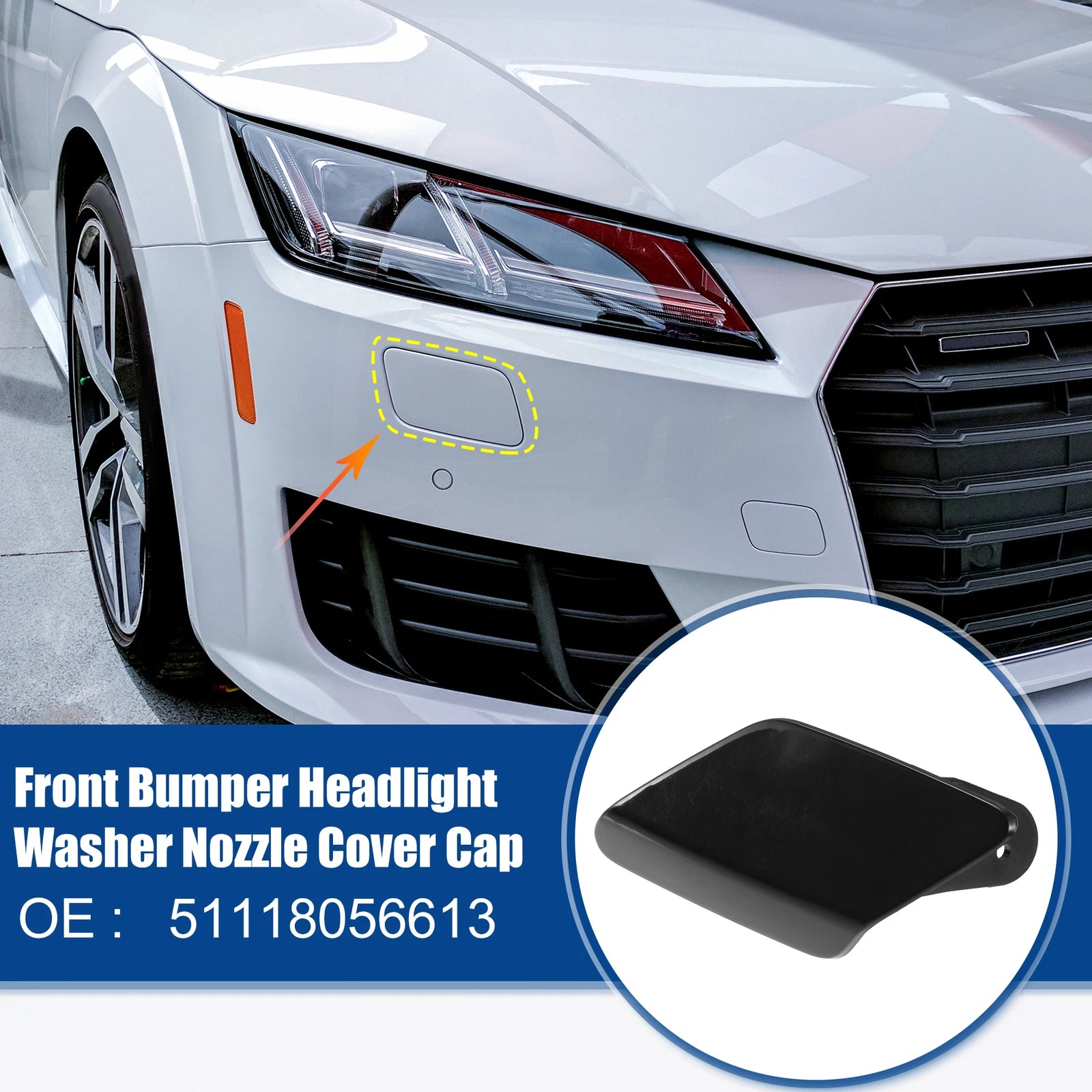 Front Left Headlight Washer Nozzle Cover Cap for BMW M3 (2015–2018)