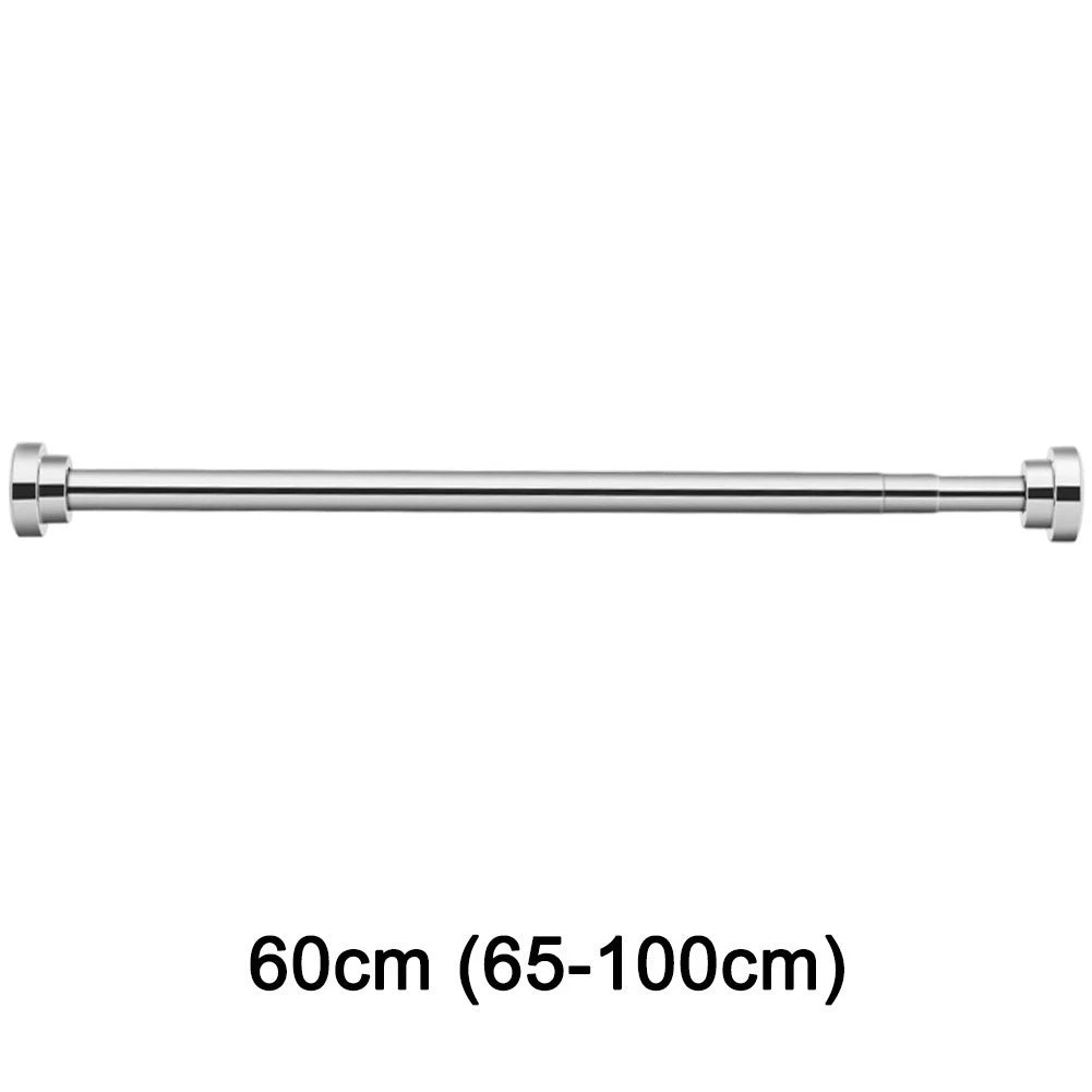 Stainless Steel Shower Curtain Rail for Adjustable Length (No Drilling)