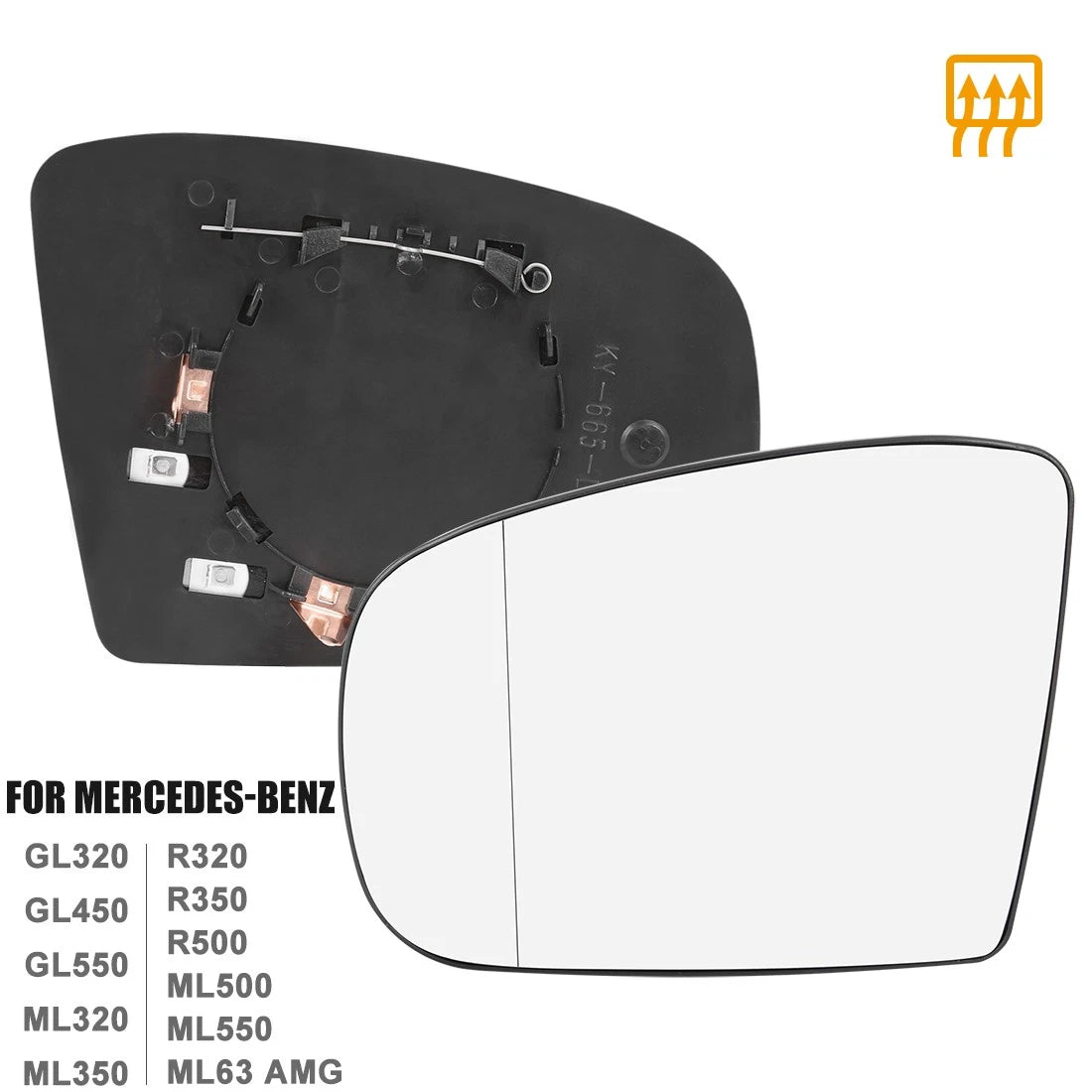 Heated Side Mirror Glass with Backing Plate Left for Mercedes-Benz GL 320 (2007–2012)