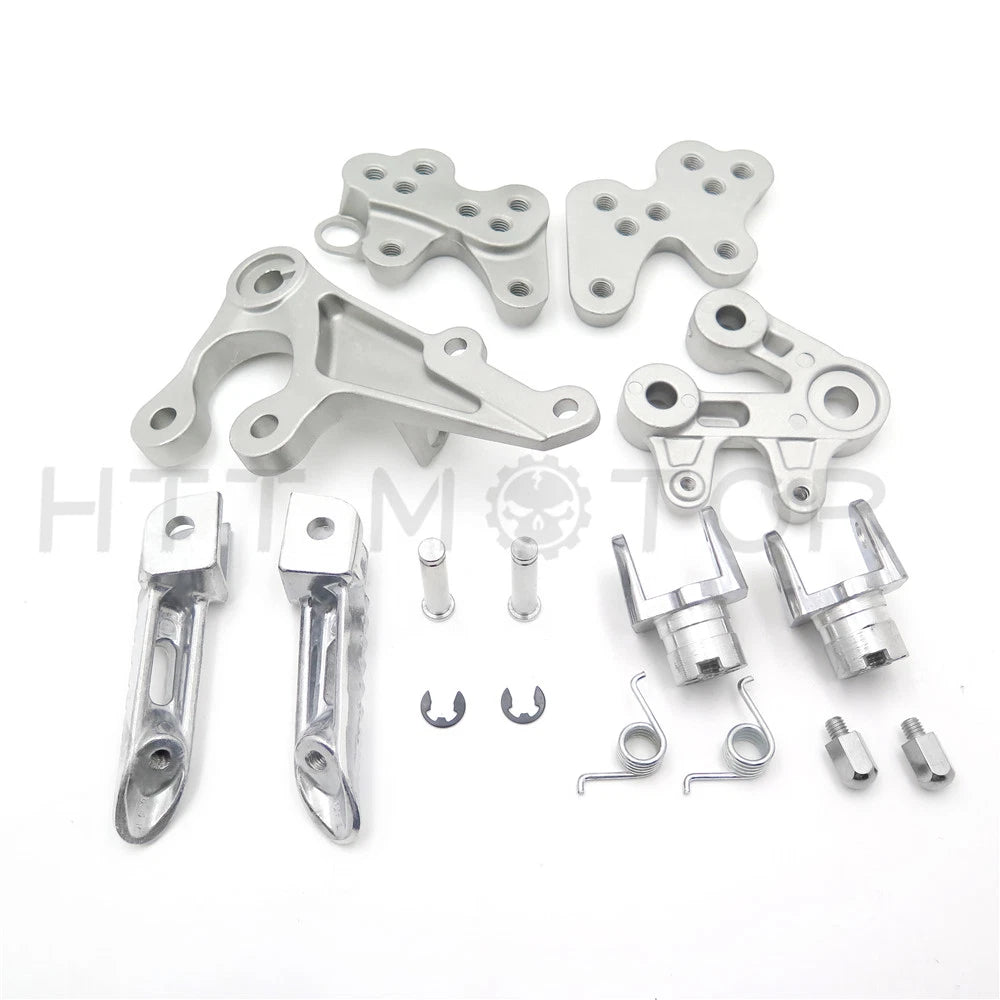 Front Footrest Bracket Assembly for Suzuki GSXR 1000 (2005–2014) Polish Silver