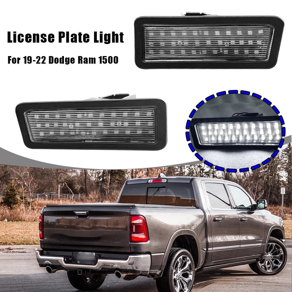2X LED Rear Bumper License Plate Light for Dodge Ram 1500 (2019–2022)