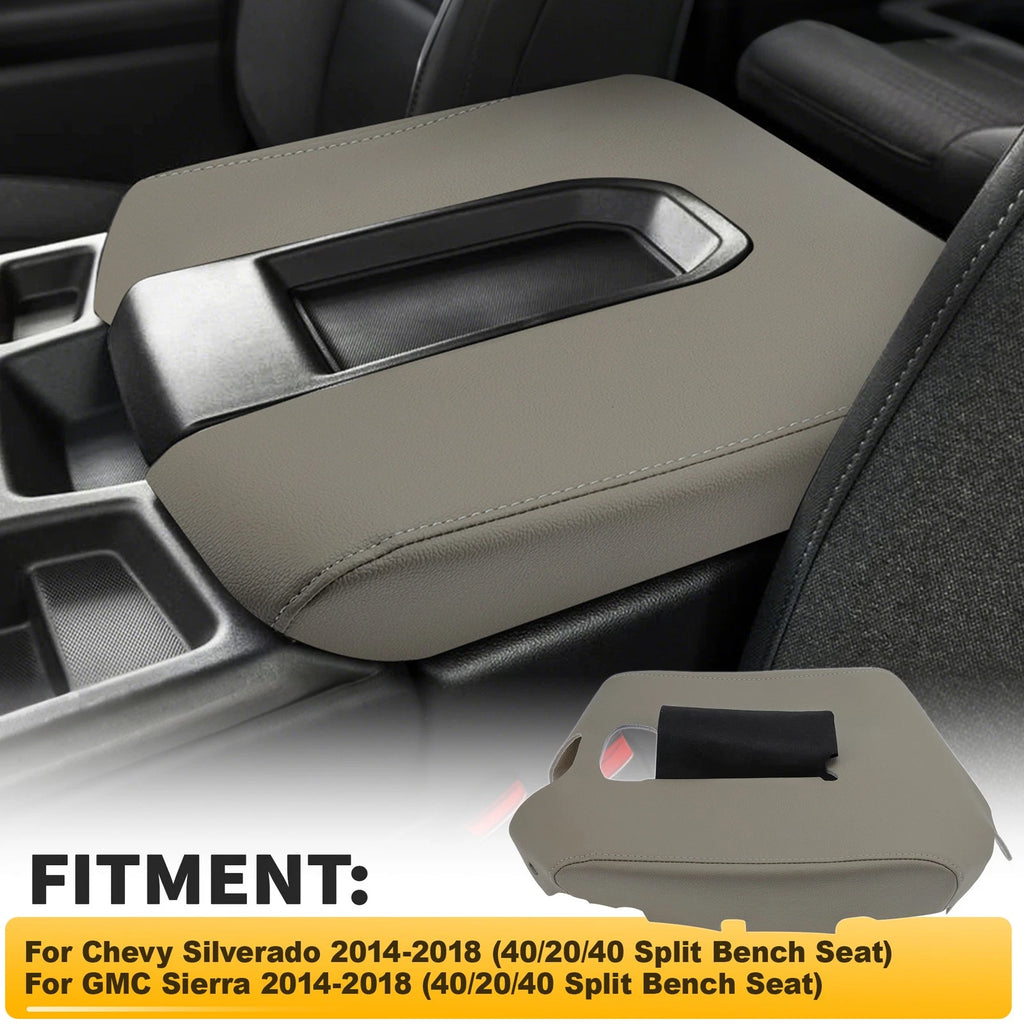 Car Center Console Armrest Cover Dune Tan Replacement for Chevy Silverado Sierra (2014–2018)