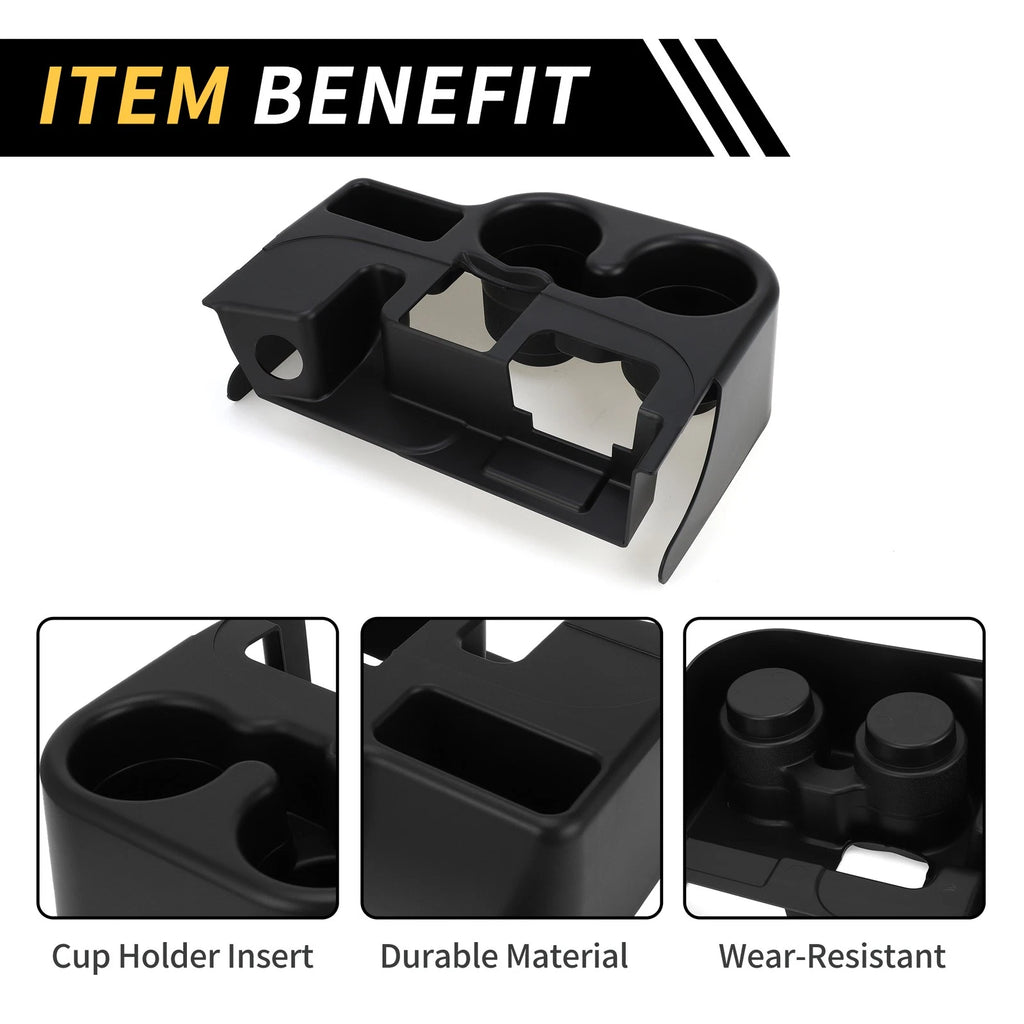 Center Console Cup Holder Insert for Ram 1500 2500 3500 (No.SS281AZAA) Black