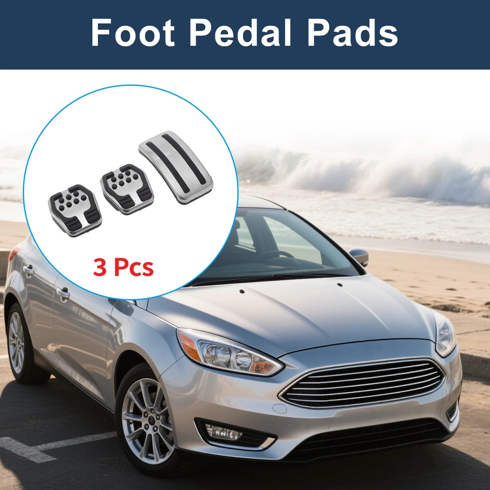 3 Pcs Manual Transmission Accelerator Pedal Covers for Ford Focus (2012–2016)