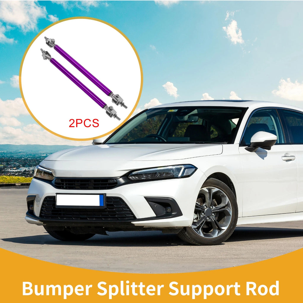 2X Adjustable Front Bumper Lip Splitter Strut Rod Tie for Universal Vehicles