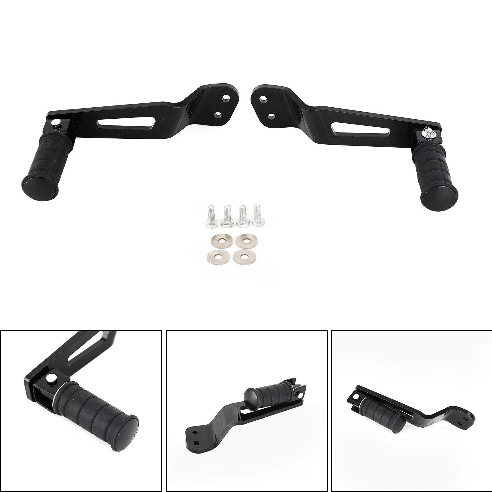 Black Rear Passenger Foot Pegs for Yamaha Bolt XVS950 XVS950R-Spec (2014–2020) T9