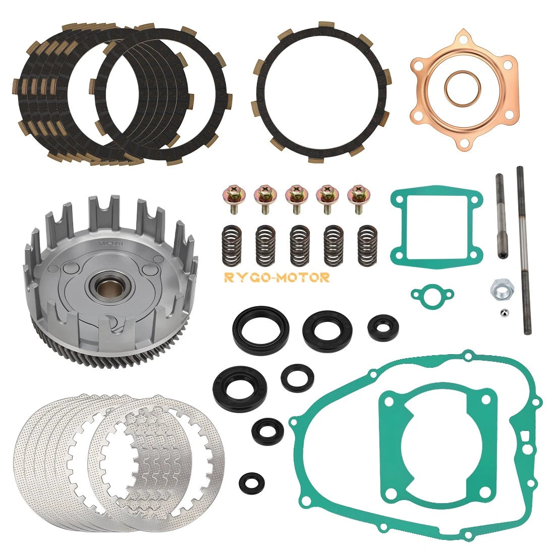 Clutch Basket Gear Friction Steel Plates Push Rod Kit for Yamaha Blaster YFS200 (1988–2006)