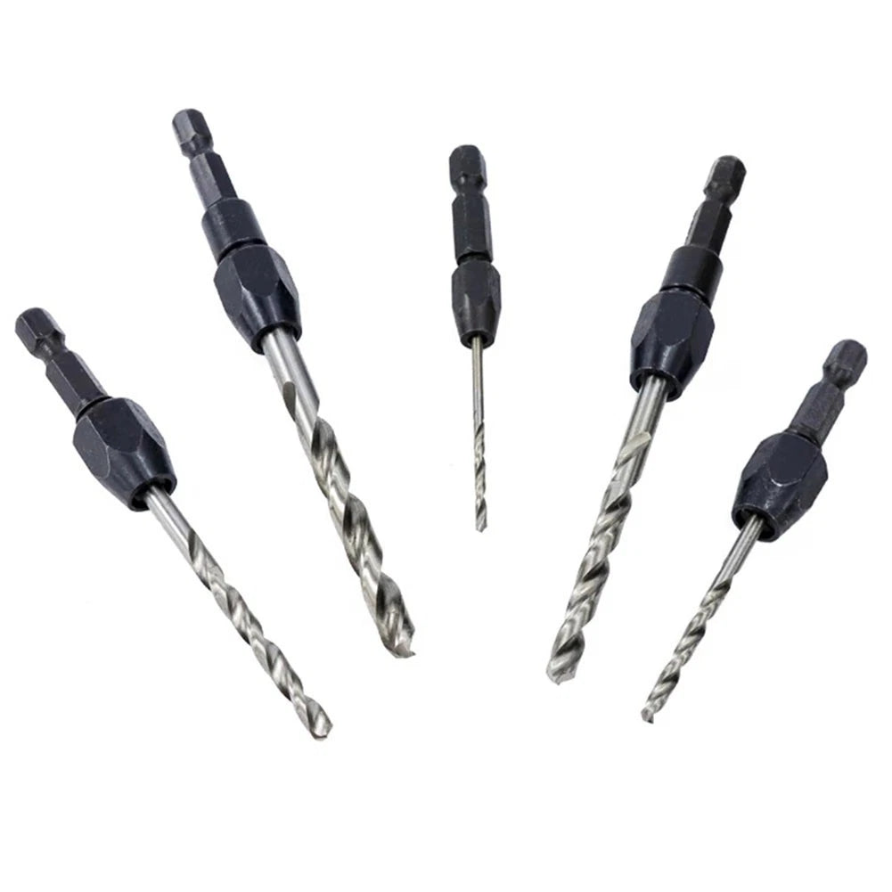 5-Piece HSS Countersink Drill Bit Set 2-6mm Hex Shank for