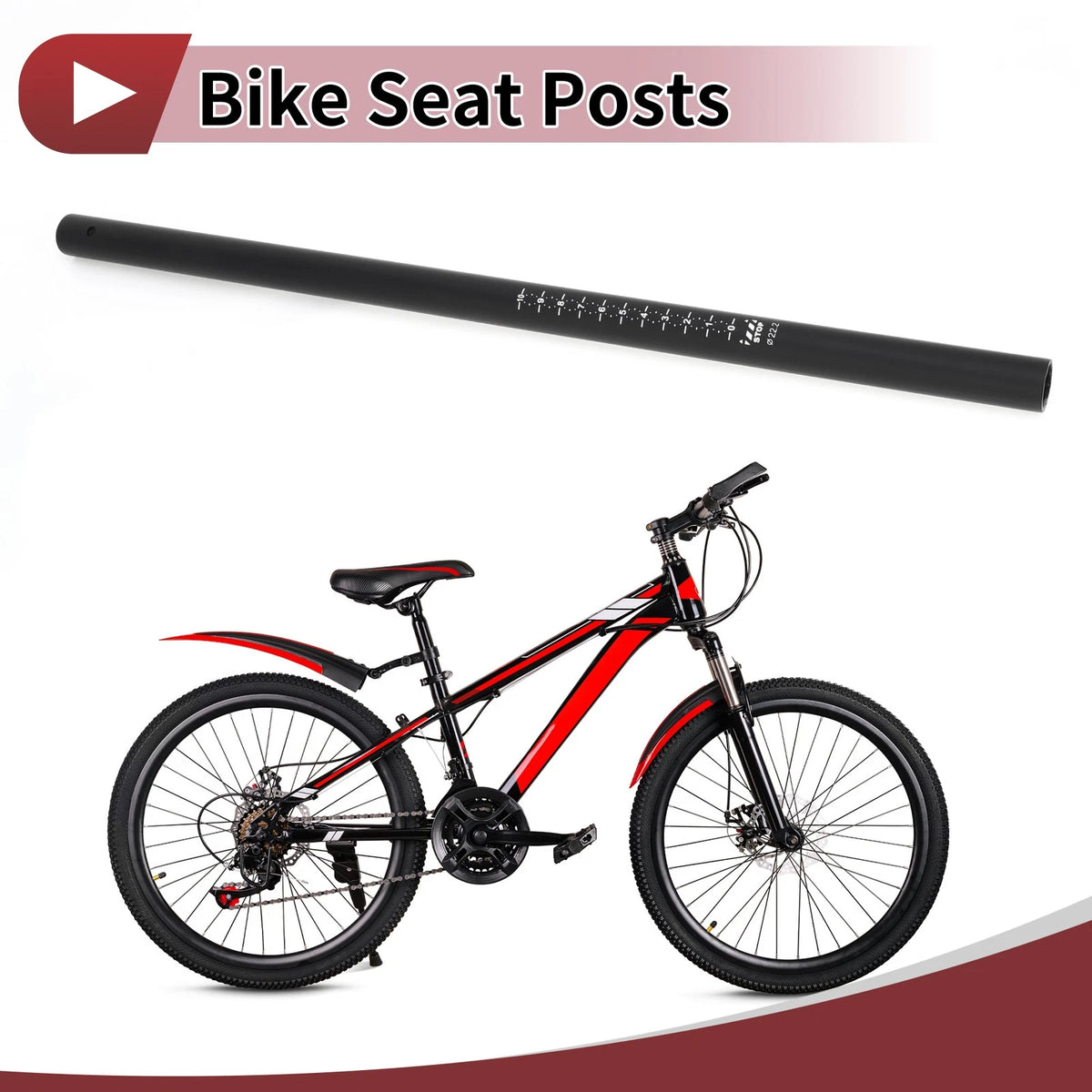 Seat Post 22.2x500mm Replacement for Bike Seat Tube Carbon Fiber Matte Black