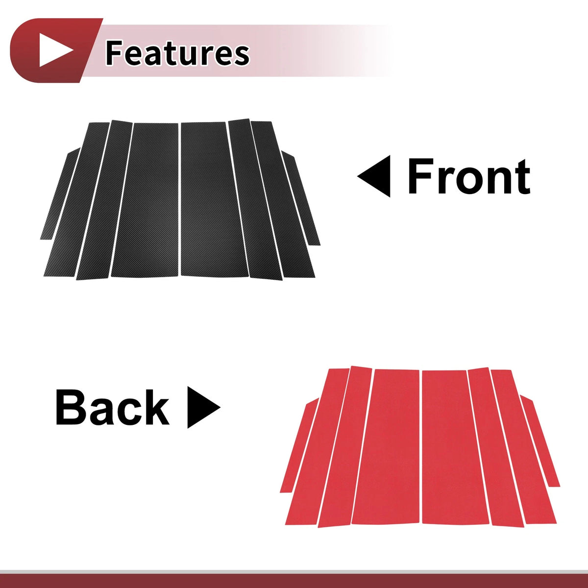 Door Pillar Window Trim Kit for Toyota Noah R70 (2008–2013) Carbon Fiber