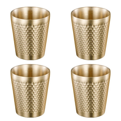 Set of 4 Stainless Steel Double Layer Cups 175ml for Hiking Picnic