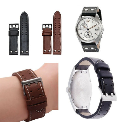 22mm Leather Watch Band Strap for Hamilton Samsung Gear S3 (2016–2018)