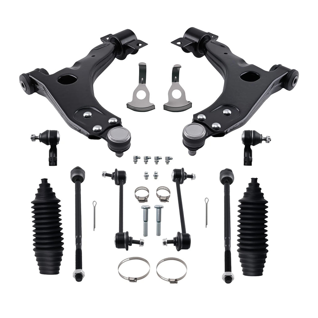 10PC Front Lower Control Arm Ball Joint Tie Rod Kit for Ford Focus (2000–2004)