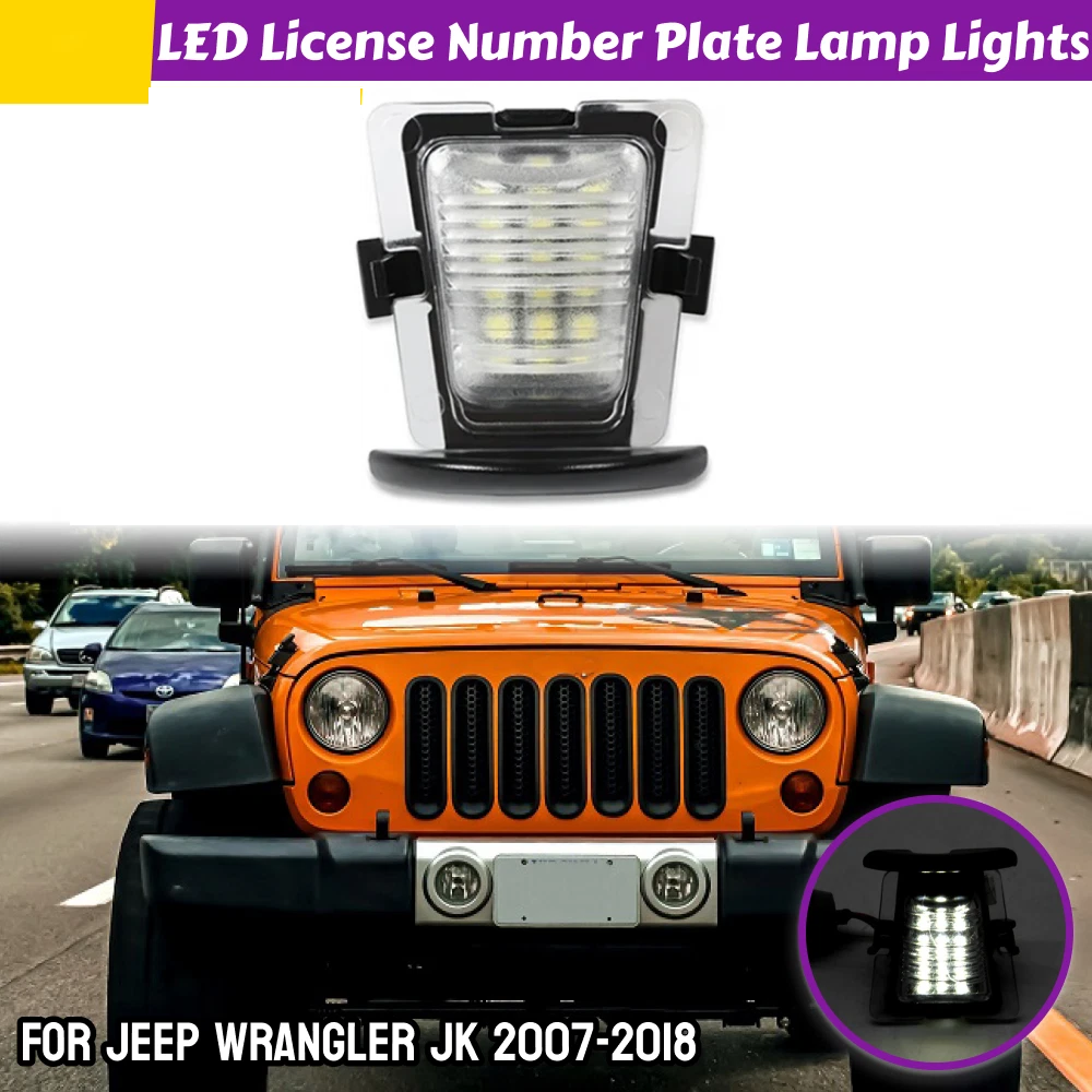 1X White SMD LED License Plate Lights for Jeep Wrangler JK (2007–2018)