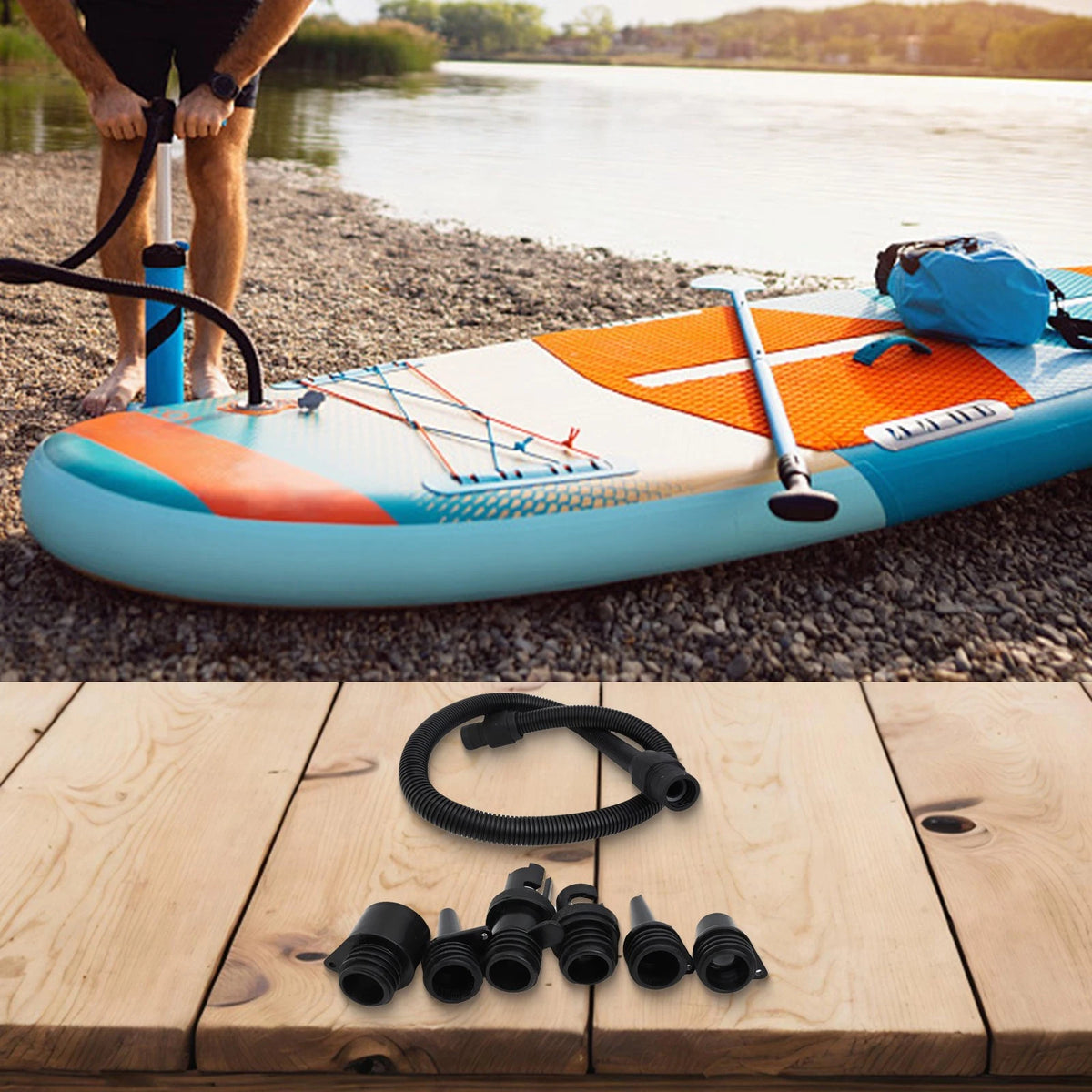 6 Piece Spiral Valve Adapter Set for Inflatable Paddle Boards
