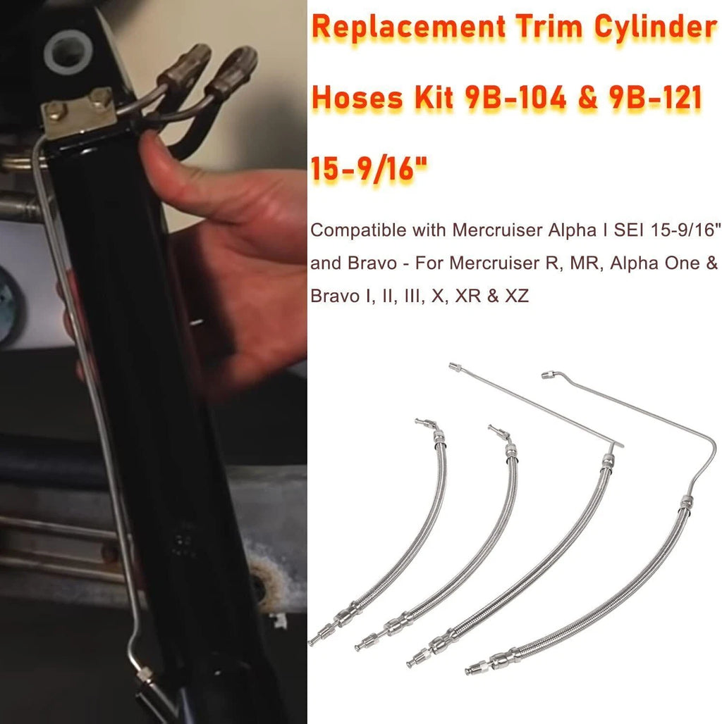 Trim Tilt Hydraulic Ram Cylinder Hose Kit for Mercruiser Alpha One (1983–1996)