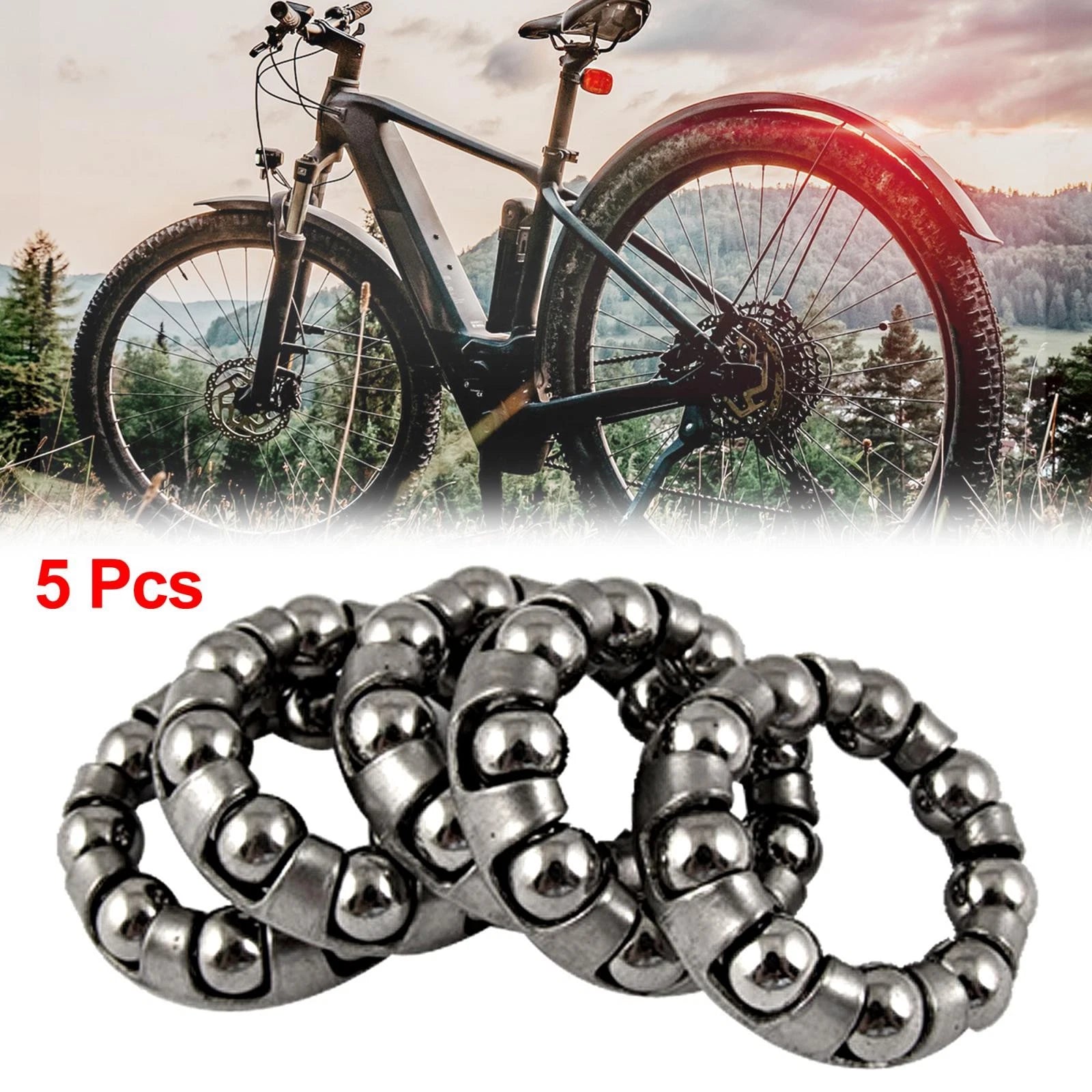 Rear Bicycle Wheel Bearings Replacement for Shimano 9 Ball (5 Pcs)