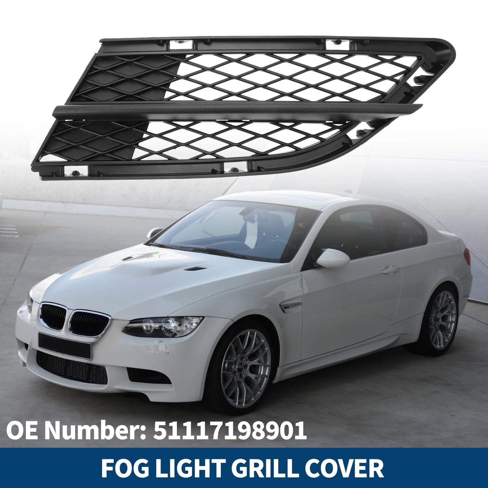 Front Left Fog Light Grill Replacement for BMW 328i (2009–2012)