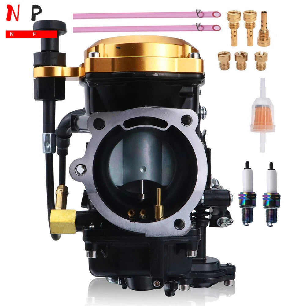 Carburetor + 43'' Throttle Cable for Harley Davidson CV40 Softail Dyna FXR (1990–2006)