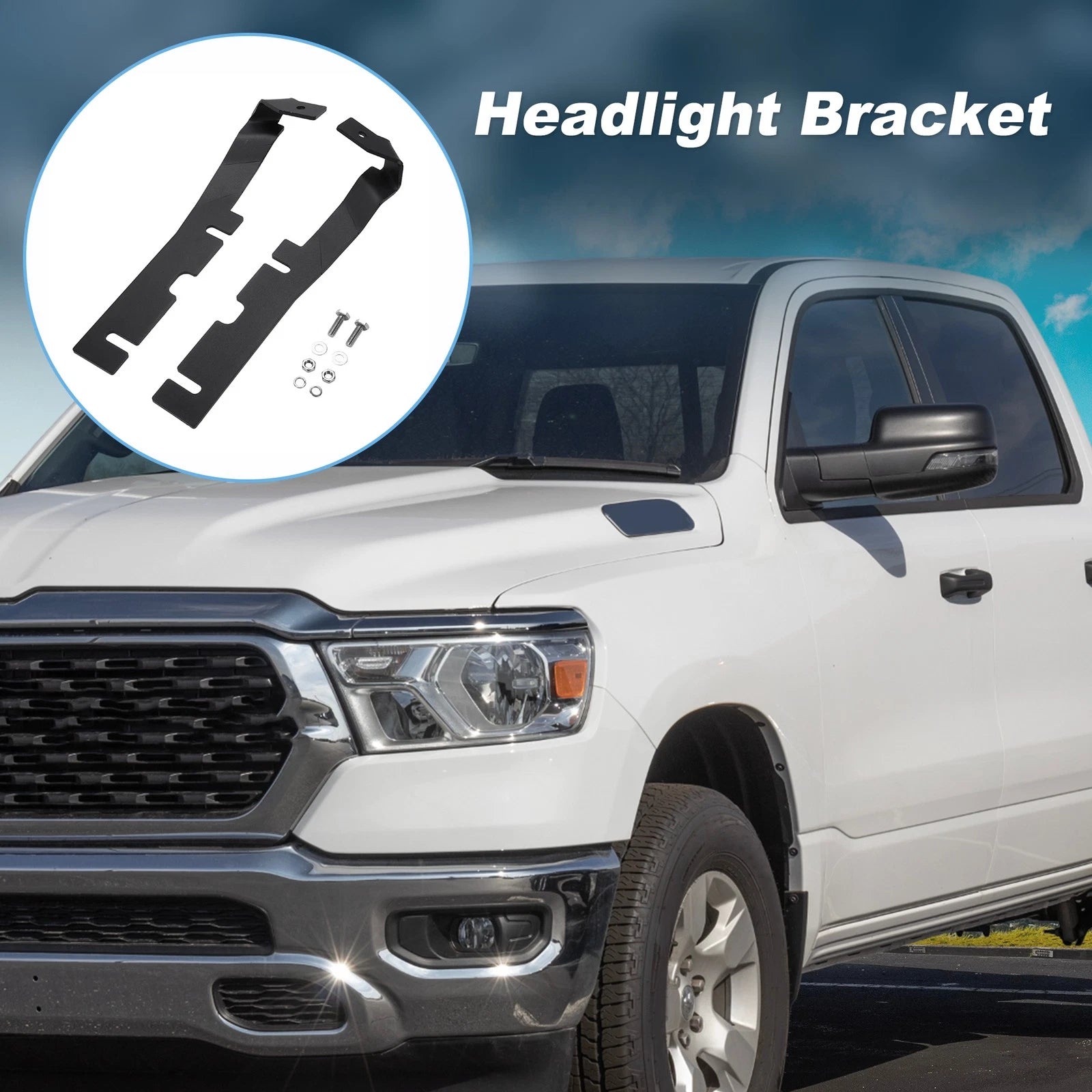 Headlight Hood Mount Bracket Replacement for Dodge Ram 1500 (2019–2024)