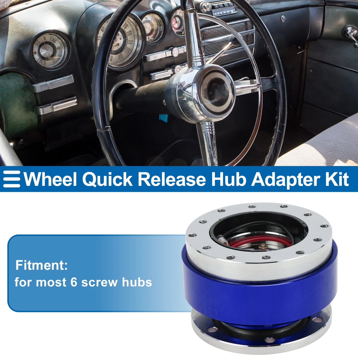 Steering Wheel Quick Release Hub Adapter for Universal 12 Hole Wheel (RHD)