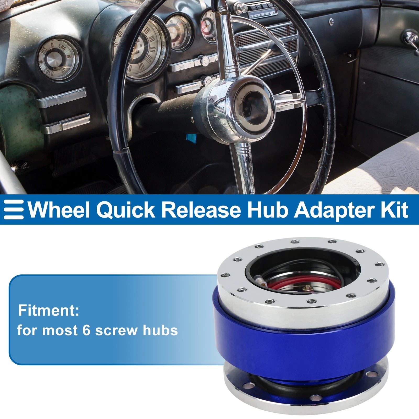 Steering Wheel Quick Release Hub Adapter for Universal 12 Hole Wheel (RHD)