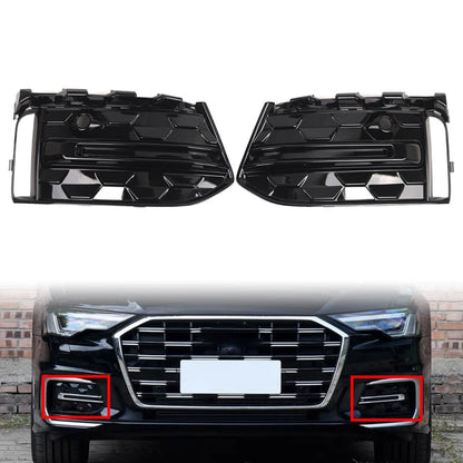 Front Fog Light Frame Cover for Audi A6 C8 S6 (2023–2025) - Glossy Black