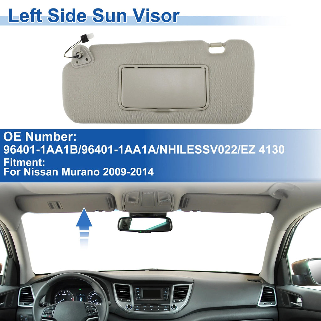 Left Side Sun Visor for Nissan Murano (2009–2014) Replace No. 96401-1AA1B Beige