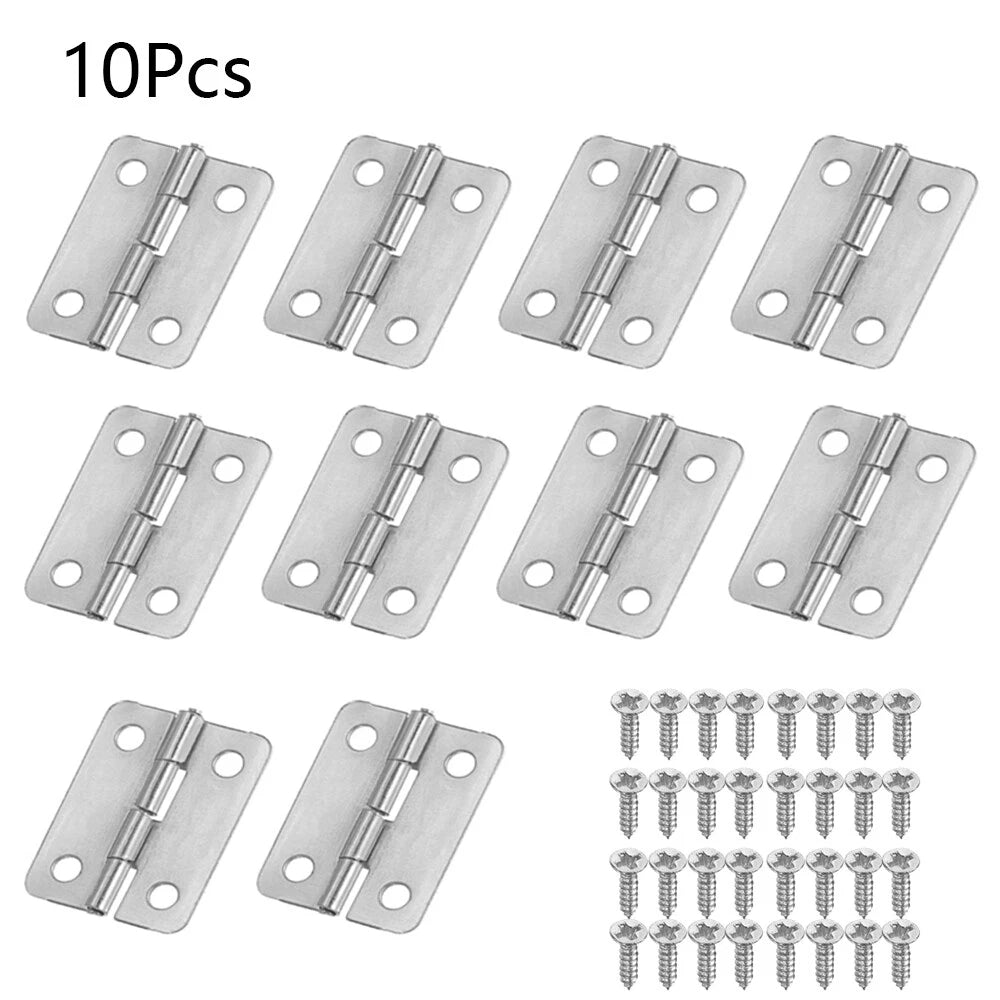 10pcs 2518mm Mini Hinge Jewelry Chest Dollhouse Gift Wine Box Door Hinge Silver