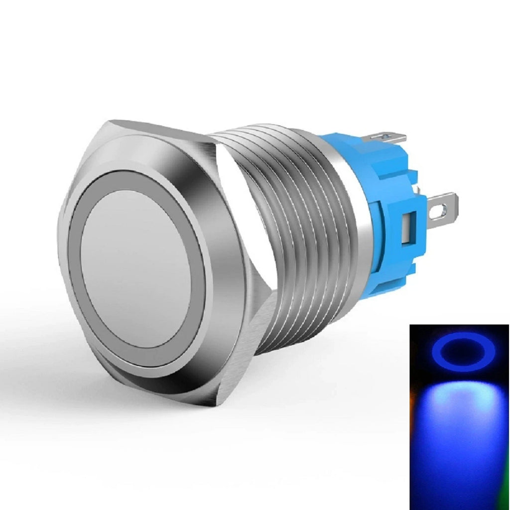 19mm Push Button Switch with Pin Terminals for Universal Use (110-220V)