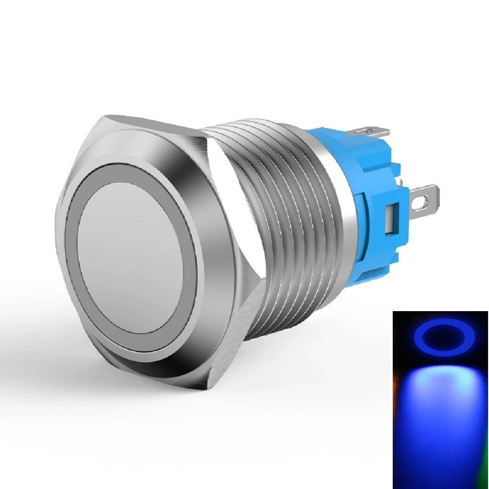 19mm Push Button Switch with Pin Terminals for Universal Use (110-220V)