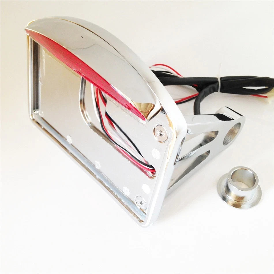 Side Mounted License Plate Assembly for Motor (Chrome, LED)