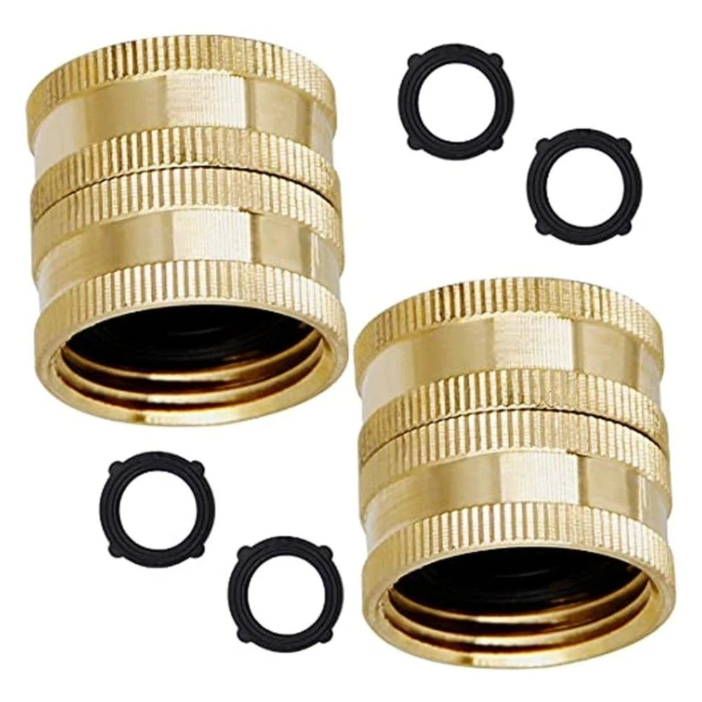 3/4 Inch Solid Brass Female to Female Garden Hose Adapter